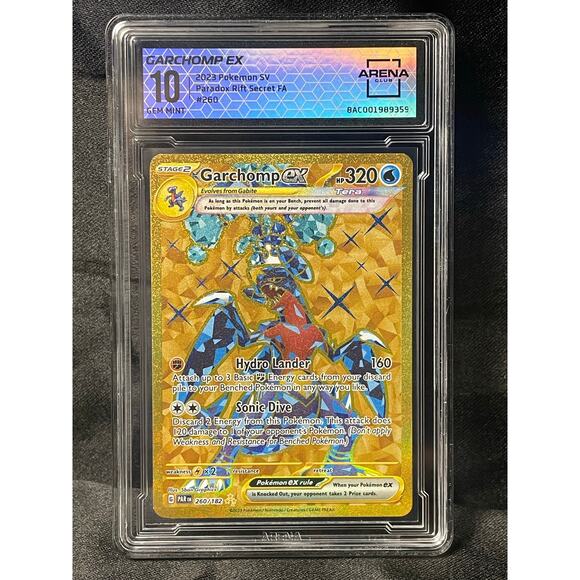 2023 Pokémon Garchomp EX #260 Paradox Rift Full Art ArenaClub Graded GEM MINT 10 - Picture 1 of 4
